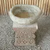  Product image 4 of the product “Balinese Set Stand with pot, made of cement, Total Height 60cm. The Pot has a Dia. of about 40cm with a height of 16cm. The stand has a width of 35 cm and a height of 45cm ”